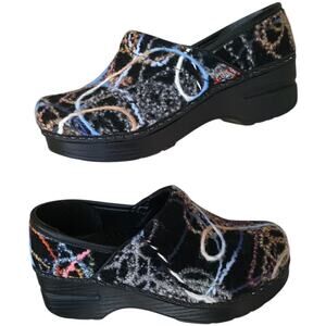 Dansko Clogs Women's Fabric Leather Colorful Nurse Slip-Ons Size EU 35 US 5